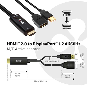 Активный адаптер HDMI на DisplayPort 4K60Hz