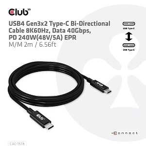 Двунаправленный кабель USB 4 Gen3 x2 Type-C 8K60Hz